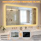 LUVODI Rectangular LED Bathroom Mirror with Defogger, Front-Lit Wall Mounted Vanity Mirror