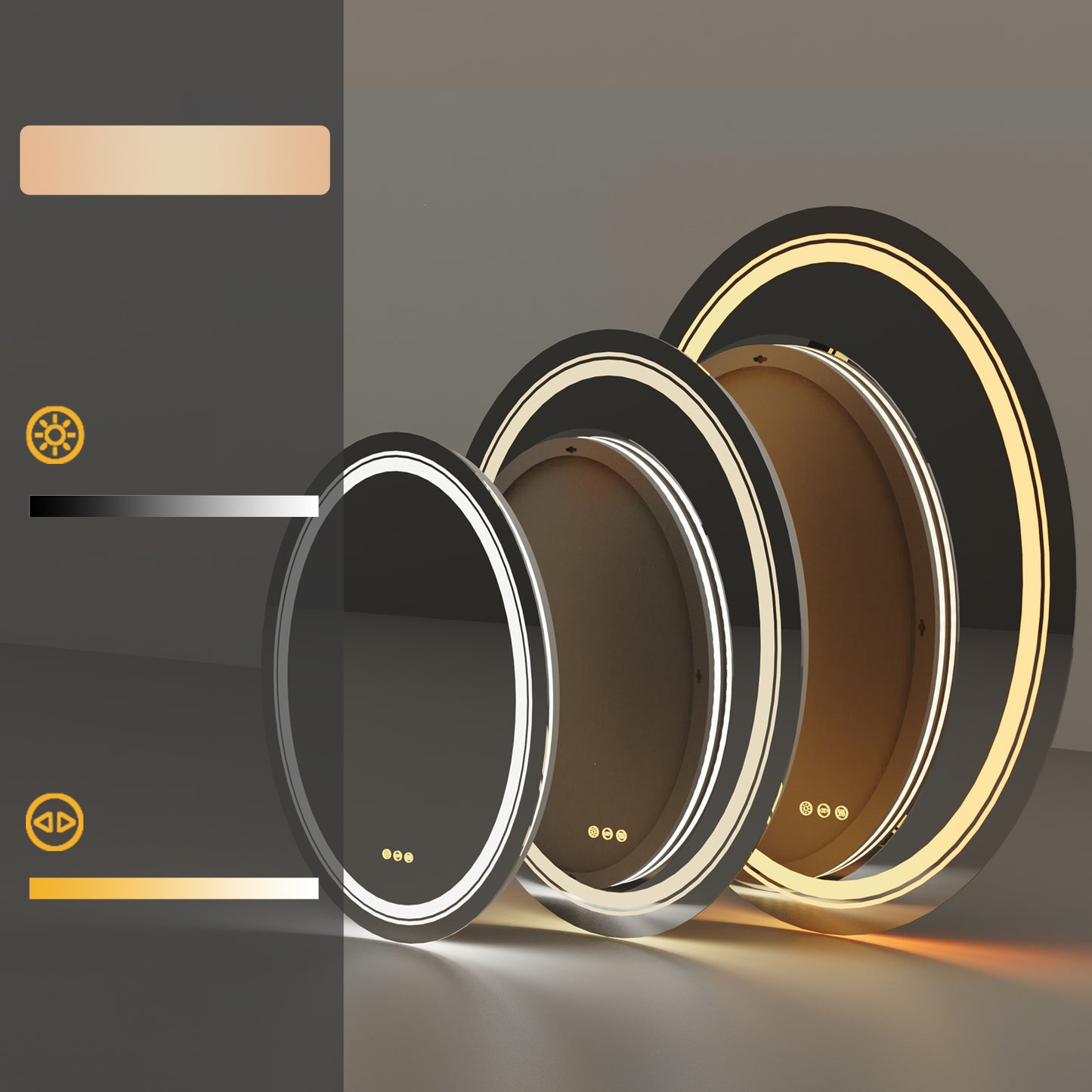 LUVODI Oval LED Bathroom Mirror Backlit + Front Lighted, Defogging