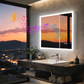 Luvodi - Botiquín LED de 32 x 28 pulgadas con espejo y Bluetooth para baño, antivaho y toma de corriente