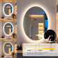 LUVODI Oval LED Bathroom Mirror, Tempered Glass (Glowing Outer Edge)
