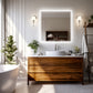 LUVODI 80x80cm Square LED Bathroom Mirror Anti-fog, 3-color Stepless Dimming(Glowing Outer Edge)