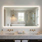 LUVODI Rectangular LED Bathroom Mirror with Defogger, Front-Lit Wall Mounted Vanity Mirror