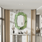 Asymmetrical Decorative Wall Mirror with Beveled Diamond Pieces