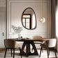 Modern Farmhouse Decorative Asymmetrical Wall Mirror Black Walnut Wood Framed
