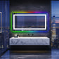LUVODI Rectangular Bluetooth Bathroom Mirror with RGB Backlit, Smart Display Horizontal Hanging