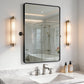Black Framed Pivot Bathroom Mirror, Adjustable Tilt Wall Mirror