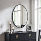 Oval Wall Mirror with Black Frame for Living Room, Bedroom
