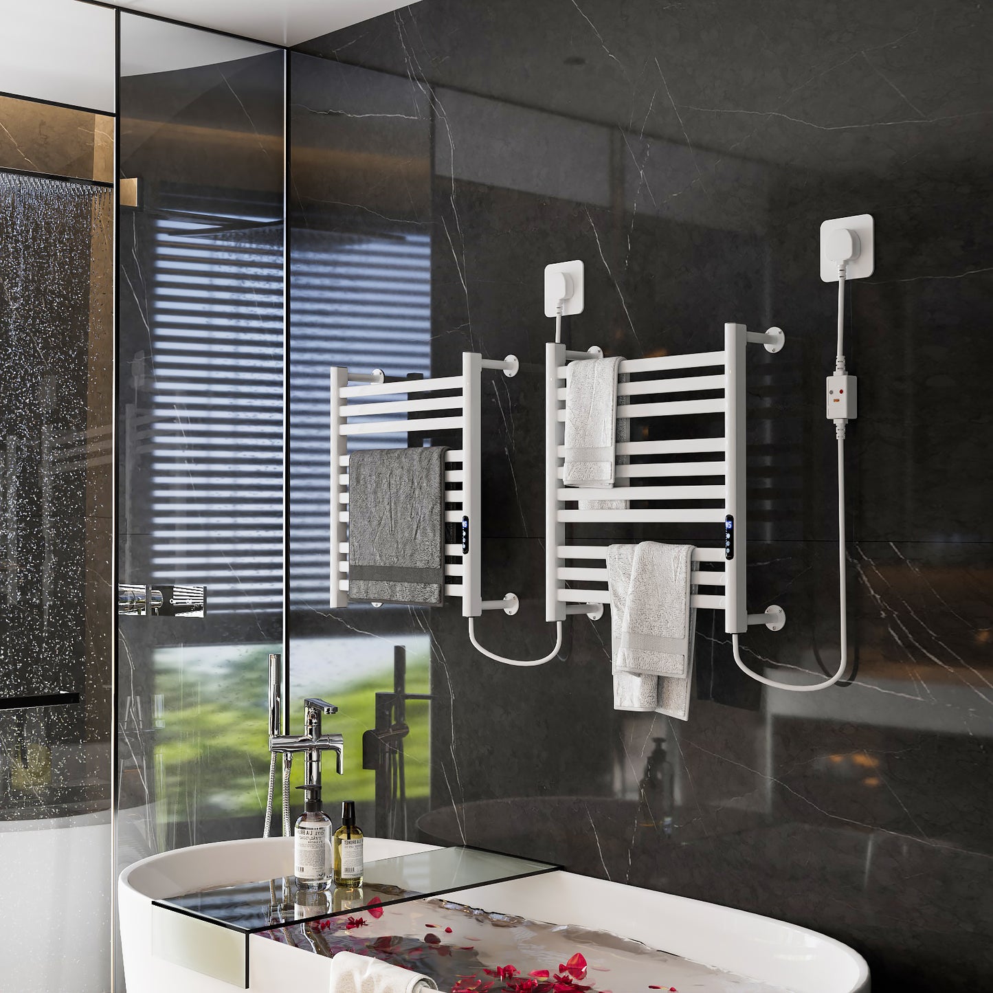 LUVODI Towel Warmer Rack: IP44 Aluminum Alloy Electric Towel Dryer Warmer for Bathroom