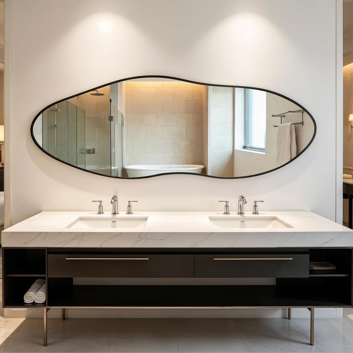 Irregular Wall Mirror Full Length 21x63 Asymmetrical Wall Mirror