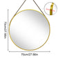 Gold Round Mirror With Hanging Rope For Living Room, Bedroom, Entryway
