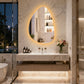 LUVODI Irregular LED Bathroom Mirror, Pebble Oval Backlit Vanity Mirror, Tempered Glass Mirror (2 Buttons)