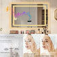 Espejo de baño LED LUVODI con altavoz Bluetooth, espejo de tocador inteligente rectangular con pantalla