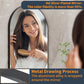 LUVODI Black Framed Arched Wall Mirror Bathroom Bedroom Makeup Dressing Mirror