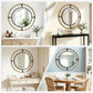 31.5'' Farmhouse Round Mirror, Large Rustic Round Wall Mirror with Hemp Rope
