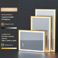 LUVODI Rctangular LED Bathroom Mirror with Gold Aluminum Alloy Narrow Frame Defogging 3 Color