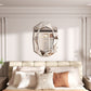 Asymmetrical Decorative Wall Mirror with Beveled Diamond Pieces