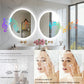LUVODI Round Bluetooth Bathroom Mirror with Speaker, No Display 31.5 in