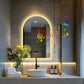 LUVODI Arched Bathroom Mirror with Bluetooth Speaker, Elegant Arch LED Lighted Bathroom Mirror 600x900mm