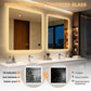 LUVODI LED Square Bathroom Mirror, Tempered Glass Lighted Vanity Mirror(Growing Outer Edge)