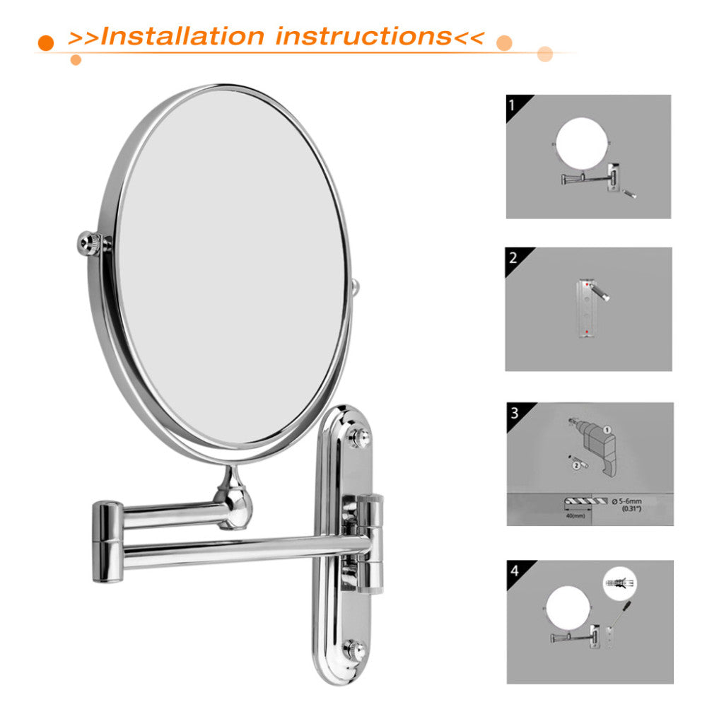 LUVODI 10x Magnifying Wall-Mounted Makeup & Cosmetic Mirror, Doubles Sides Mirror