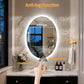 LUVODI Oval LED Bathroom Mirror, Tempered Glass (Glowing Outer Edge)