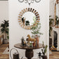 Contemporary Decorative Wall Mirror Round Starburst Mirror w/ Glass Beveled Edge for Living Room