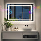 Espejo de baño LED LUVODI con altavoz Bluetooth, espejo de tocador inteligente rectangular con pantalla