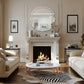 Flower-shaped Silver Glass Wall Decor Mirror Beveled Gold Rim Accent Mirror for Hallway, Living Room