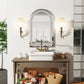 Arched Crystal Crushed Diamond Wall Mirror for Bedroom Living Room Entryway 23x35"