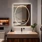 LUVODI  Frameless Tempered Glass LED Bathroom Mirror, Backlit with Round Front Light