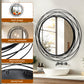 31.5in Large Round Decorative Mirrors, Metal Wire Frame Wall Mirror, Black & Gold