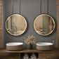 LUVODI Round LED Bathroom Mirror with Black Frame for Bathroom Bedroom Entryway