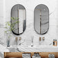 LUVODI 100x50cm Oval Wall-mounted Vanity Mirror Metal Frame Accent Mirror for Bathroom, Entryway