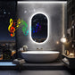 LUVODI Oval Bluetooth Bathroom Mirror 500*800mm Bluetooth Speaker Mirror Vertically Hanging