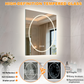 LUVODI  Frameless Tempered Glass LED Bathroom Mirror, Backlit with Round Front Light