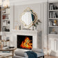 Irregular Silver Wall Decor Mirror Golden Rim for Hallway 31”x34”
