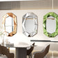 Asymmetrical Decorative Wall Mirror with Beveled Diamond Pieces