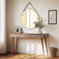 Gold Round Mirror With Hanging Rope For Living Room, Bedroom, Entryway