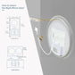 Espejo de tocador redondo con luz LED frontal LUVODI, antivaho, 3 colores, 2 botones
