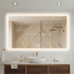 LUVODI Rectangular LED Bathroom Mirror with Defogger, Front-Lit Wall Mounted Vanity Mirror