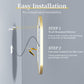 LUVODI Capsule Shape LED Bathroom Mirror with Gold Aluminum Alloy Narrow Frame Defogging 3 Color