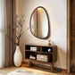 Modern Farmhouse Decorative Asymmetrical Wall Mirror Black Walnut Wood Framed