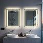 Espejo de baño rectangular de vidrio templado iluminado LUVODI con altavoces Bluetooth (sin pantalla)