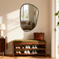 Irregular Black Frame Mirror, 21.5x33.6 in Asymmetrical Wall Mirror for Living Room