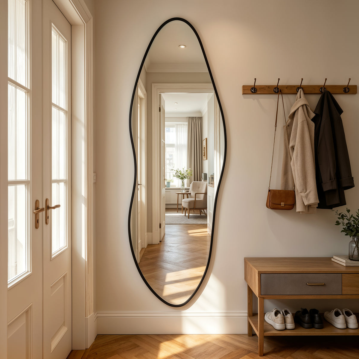 Irregular Wall Mirror Full Length 21x63 Asymmetrical Wall Mirror