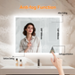Luvodi - Botiquín LED de 32 x 28 pulgadas con espejo y Bluetooth para baño, antivaho y toma de corriente