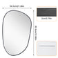 Irregular Black Frame Mirror, 21.5x33.6 in Asymmetrical Wall Mirror for Living Room