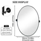 Modern Matte Black Oval Pivot Mirror – Adjustable Tilting Bathroom Vanity Wall Mirror