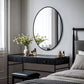 Oval Wall Mirror with Black Frame for Living Room, Bedroom