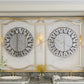 31.5” Round Wall-mounted Sunburst Mirror Silver Glass Accent Mirror for Living Room